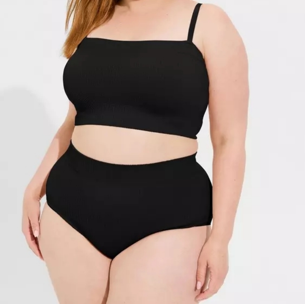 Torrid 3 Seamless Rib High-Rise Brief Panty Size 3X Black New WL132